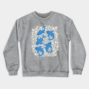 KOI Japanese Fish Garden Pond with Pebbles in Blue White Blush Orange - UnBlink Studio by Jackie Tahara Crewneck Sweatshirt